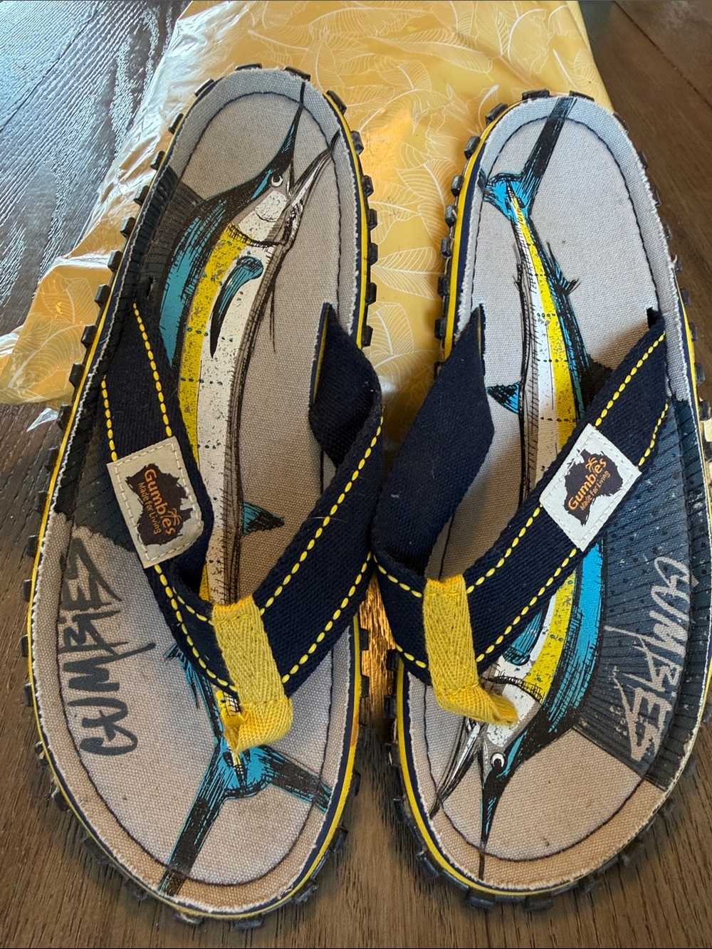 Gumbies Islander Sail sword fish Made for living sandal shoes size 10/11